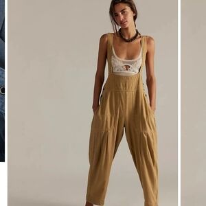 Free People We The Free Felix Tapered Overalls Jumpsuit Sz Med